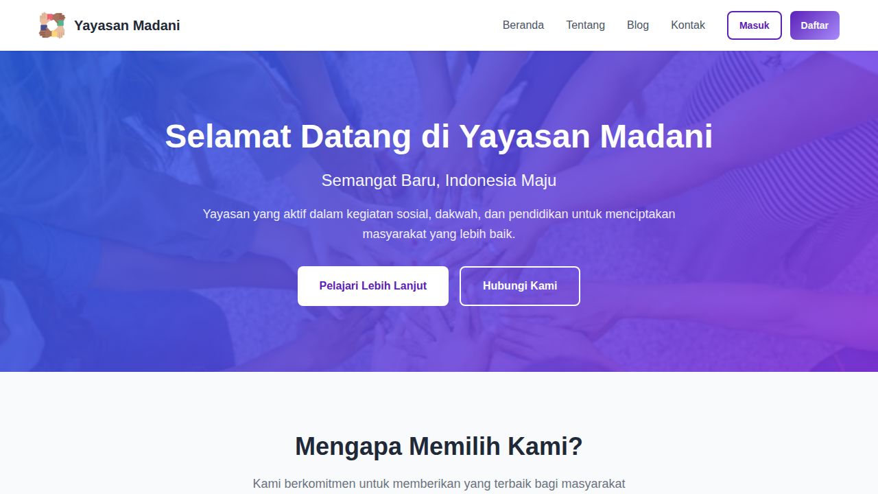Beranda | Yayasan Madani