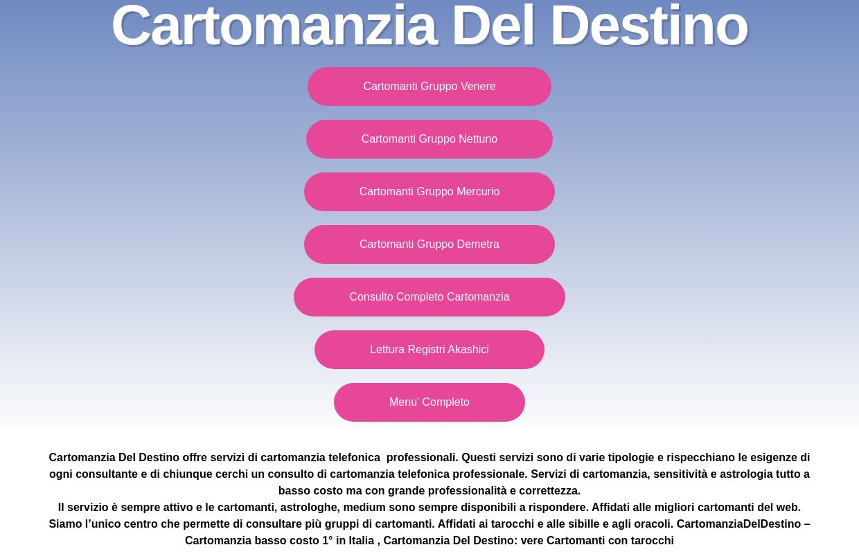 Cartomanzia Del Destino - Cartomanzia basso costo 1° Italia