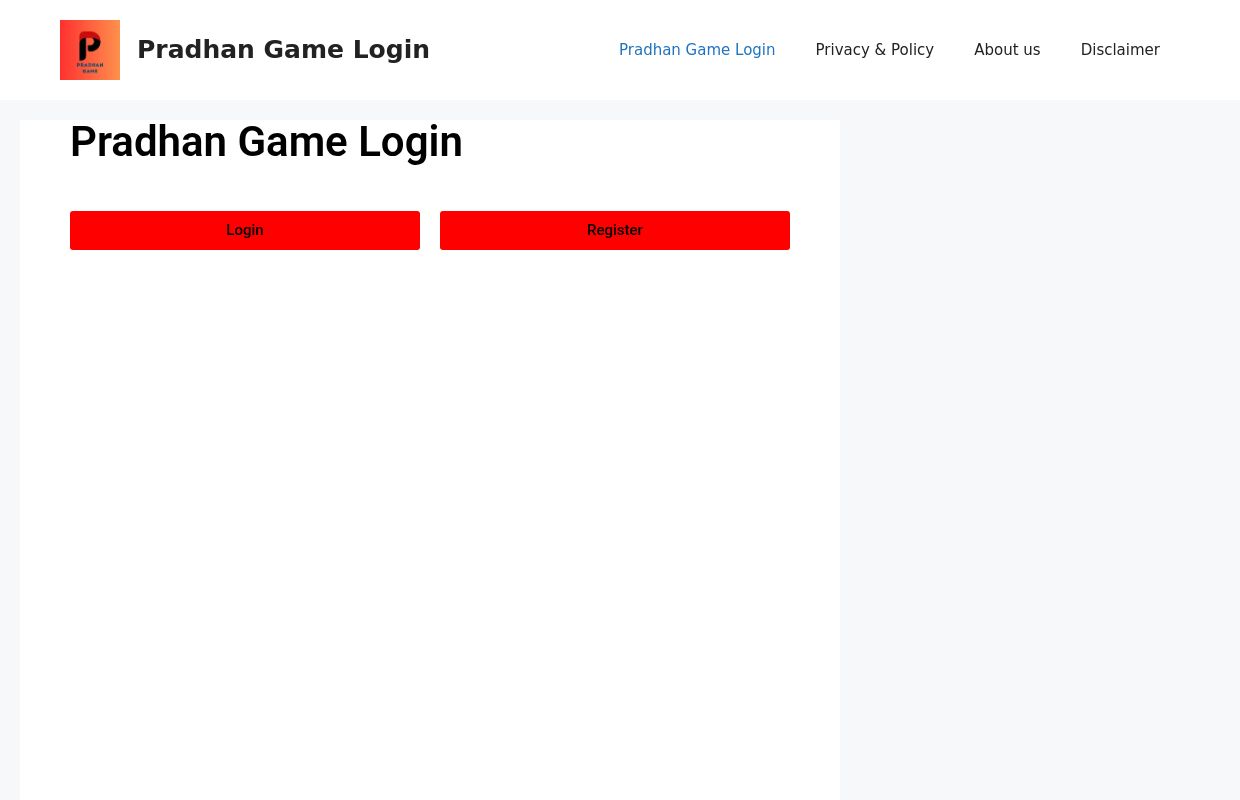 Pradhan Game Login