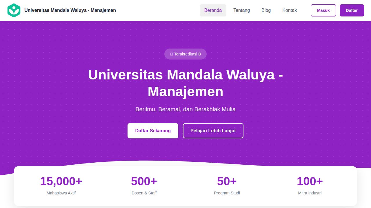 Beranda | Universitas Mandala Waluya - Manajemen