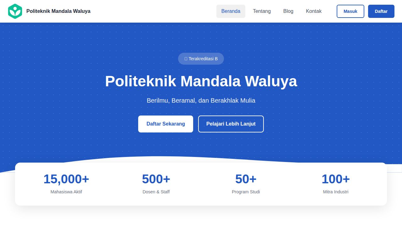 Beranda | Politeknik Mandala Waluya