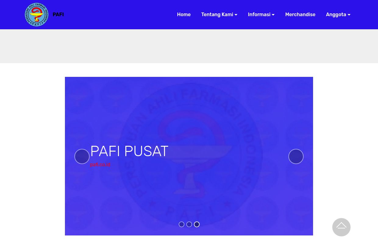 WEBSITE PAFI PUSAT, Data Website Cabang Indonesia - SIPAFI 