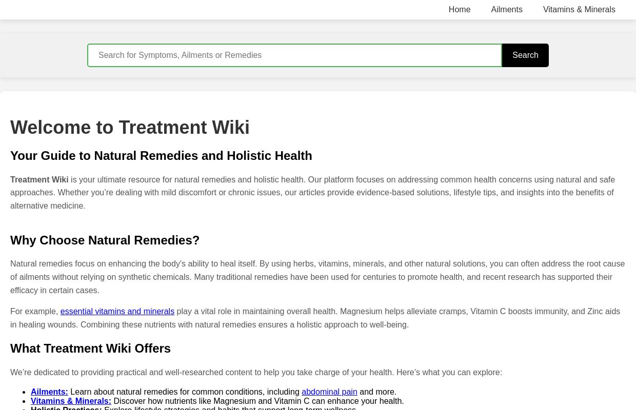 Treatment Wiki - Natural Remedies & Holistic Health