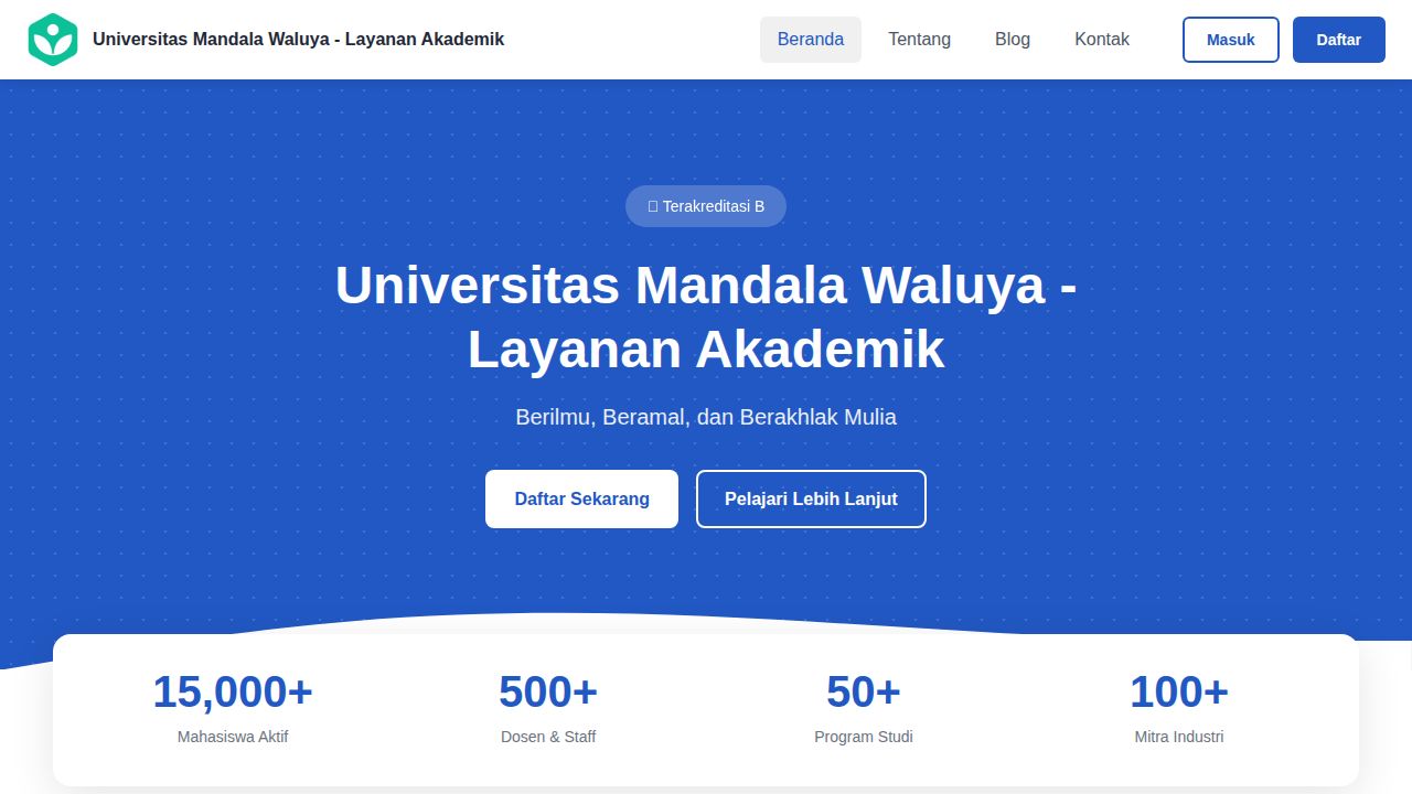 Beranda | Universitas Mandala Waluya - Layanan Akademik