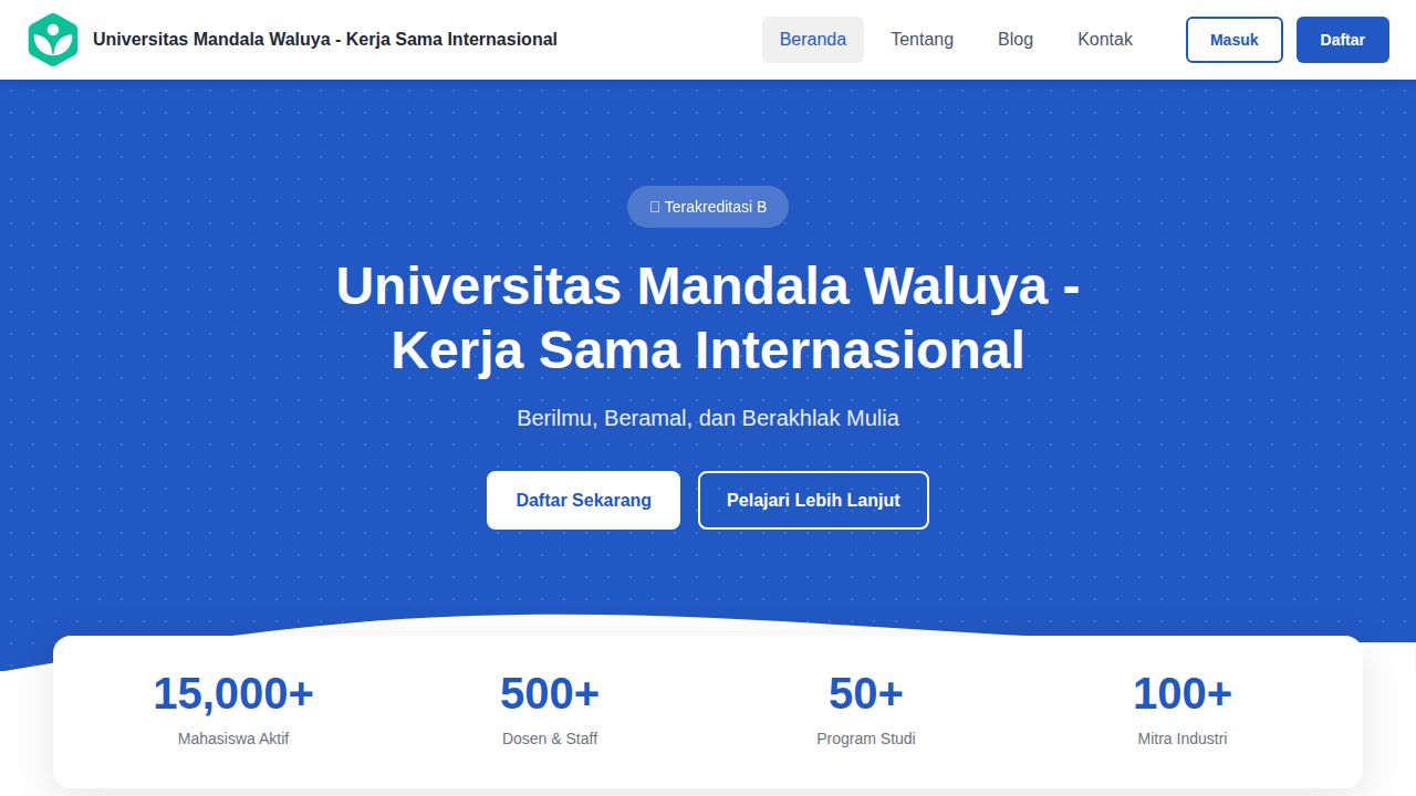 Beranda | Universitas Mandala Waluya - Kerja Sama Internasional