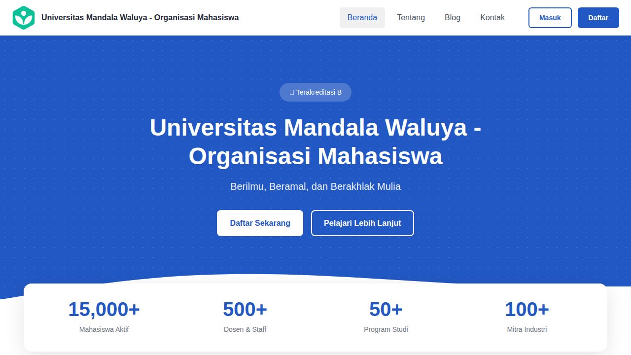 Beranda | Universitas Mandala Waluya - Organisasi Mahasiswa