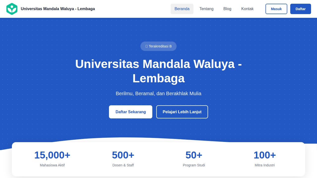 Beranda | Universitas Mandala Waluya - Lembaga