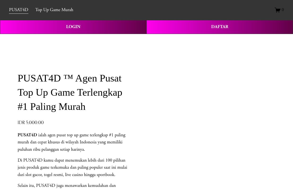 PUSAT4D ™ Agen Pusat Top Up Game Terlengkap #1 Paling Murah