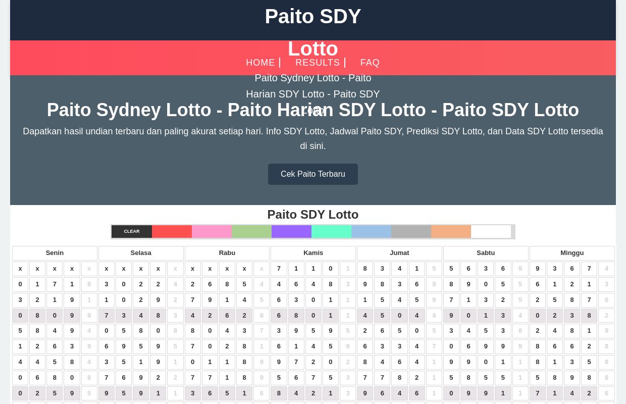 Paito Sydney Lotto - Paito Harian SDY Lotto - Paito SDY Lotto