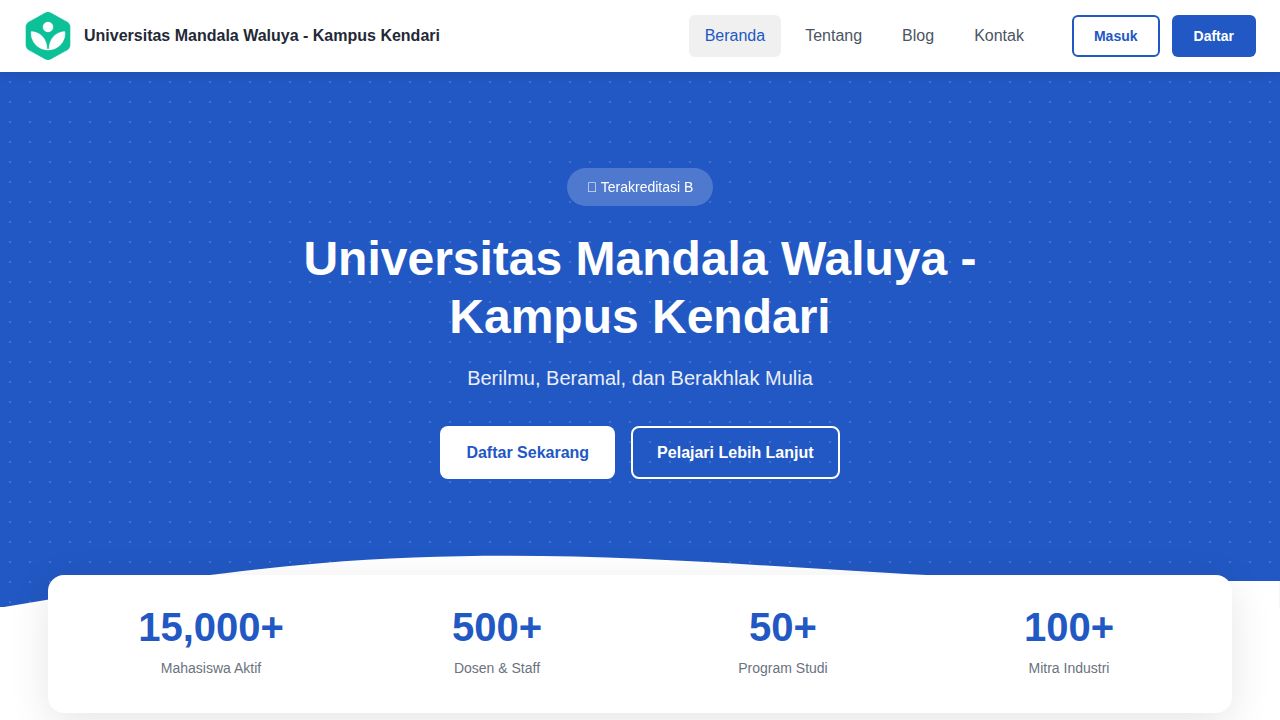 Beranda | Universitas Mandala Waluya - Kampus Kendari