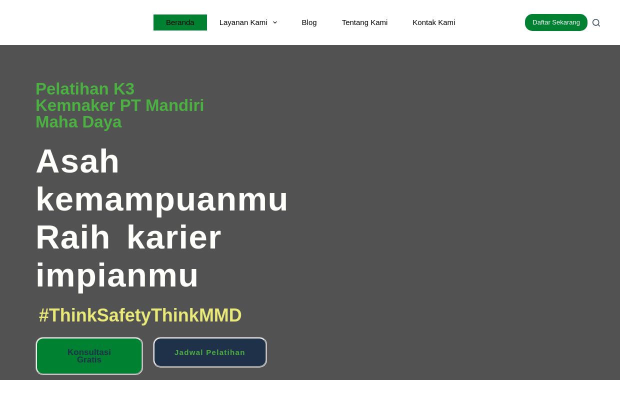 Home - Pelatihan K3 KEMNAKER | PT MANDIRI MAHA DAYA