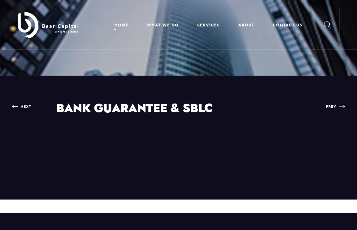  SBLC & Bank Guarantee Provider | Bear Capital Ventures Limited 