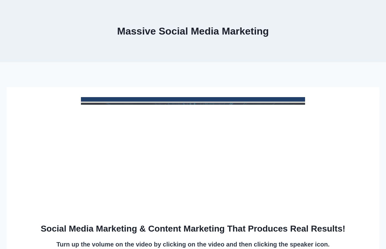 Massive Social Media Marketing