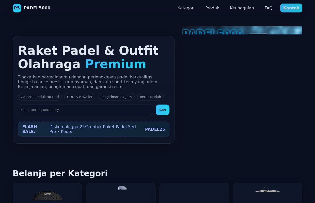 PADEL5000 | Toko Raket Padel & Outfit Olahraga Premium