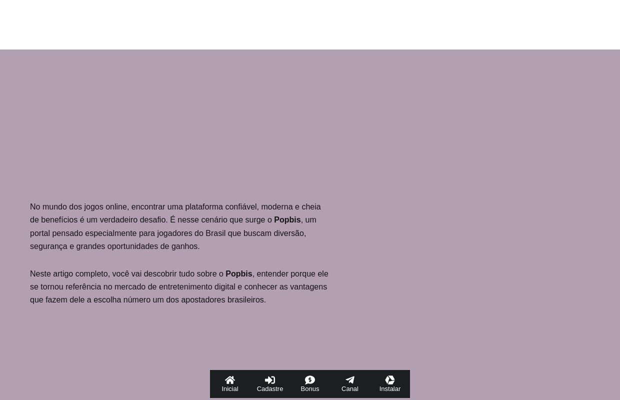 POPBIS - NOVA PLATAFORMA DA REDE POP