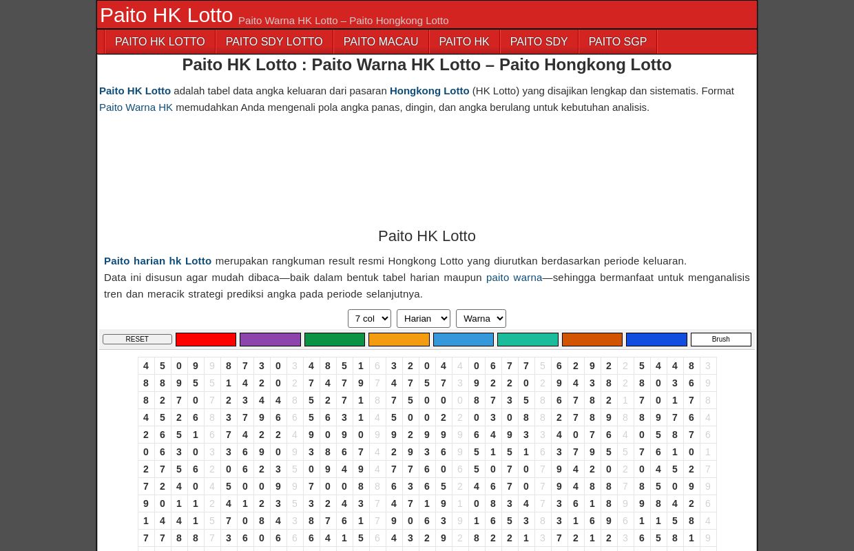 Paito HK Lotto : Paito Warna HK Lotto – Paito Hongkong Lotto