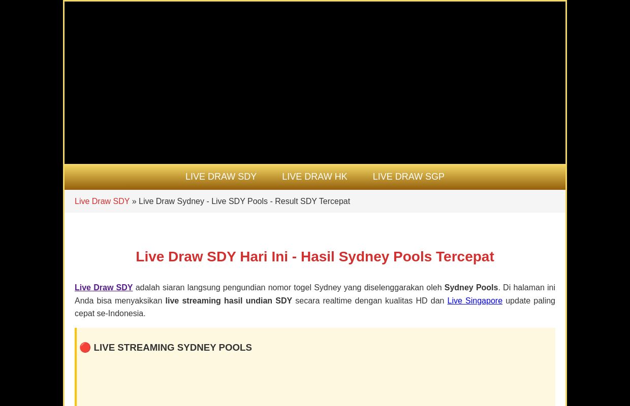 Live Draw SDY: Live Draw Sydney - Live SDY Pools - Result SDY Tercepat