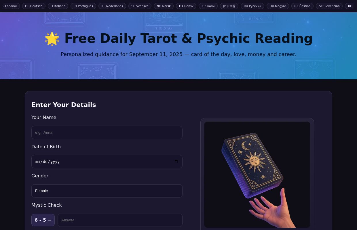 Daily Tarot & Psychic Reading — September 11, 2025