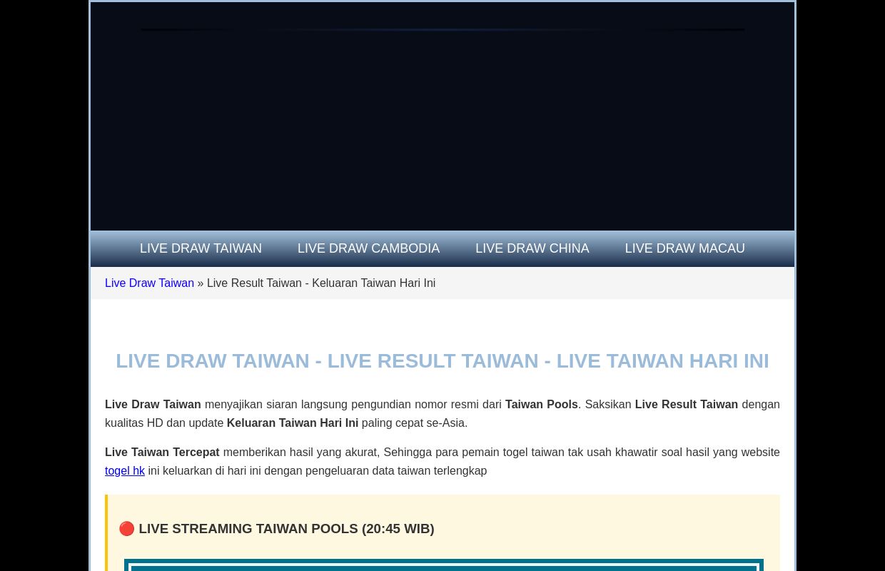 LIVE DRAW TAIWAN - LIVE RESULT TAIWAN - LIVE TAIWAN HARI INI