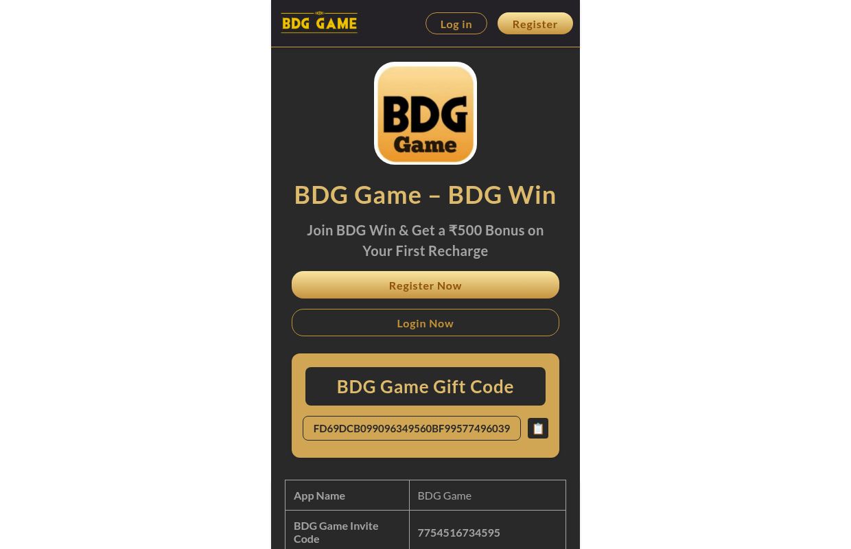 BDG Game – Download App & Get ₹500 Sign Up Bonus