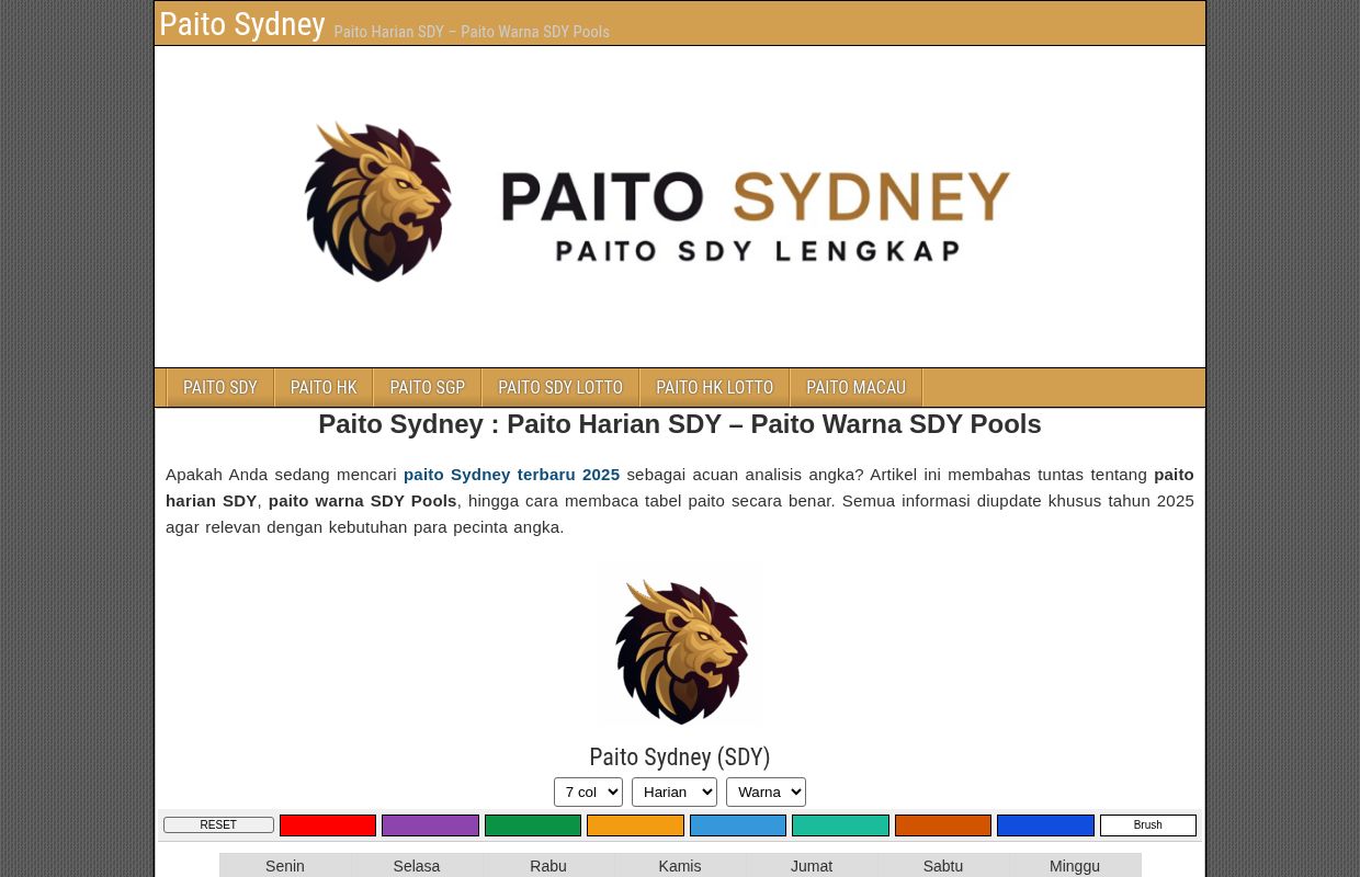 Paito Sydney : Paito Harian SDY – Paito Warna SDY Pools