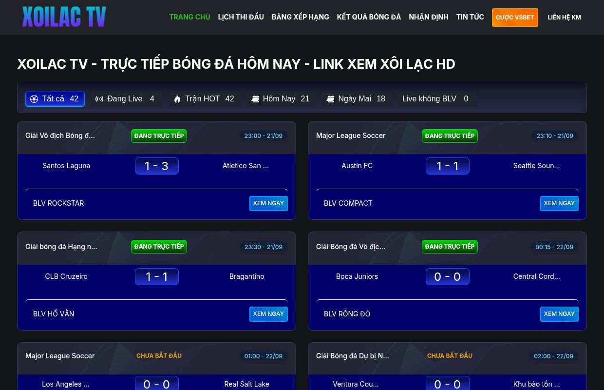 Xoilac TV - Trực Tiếp Bóng Đá Hôm Nay - Link Xem Xôi Lạc HD