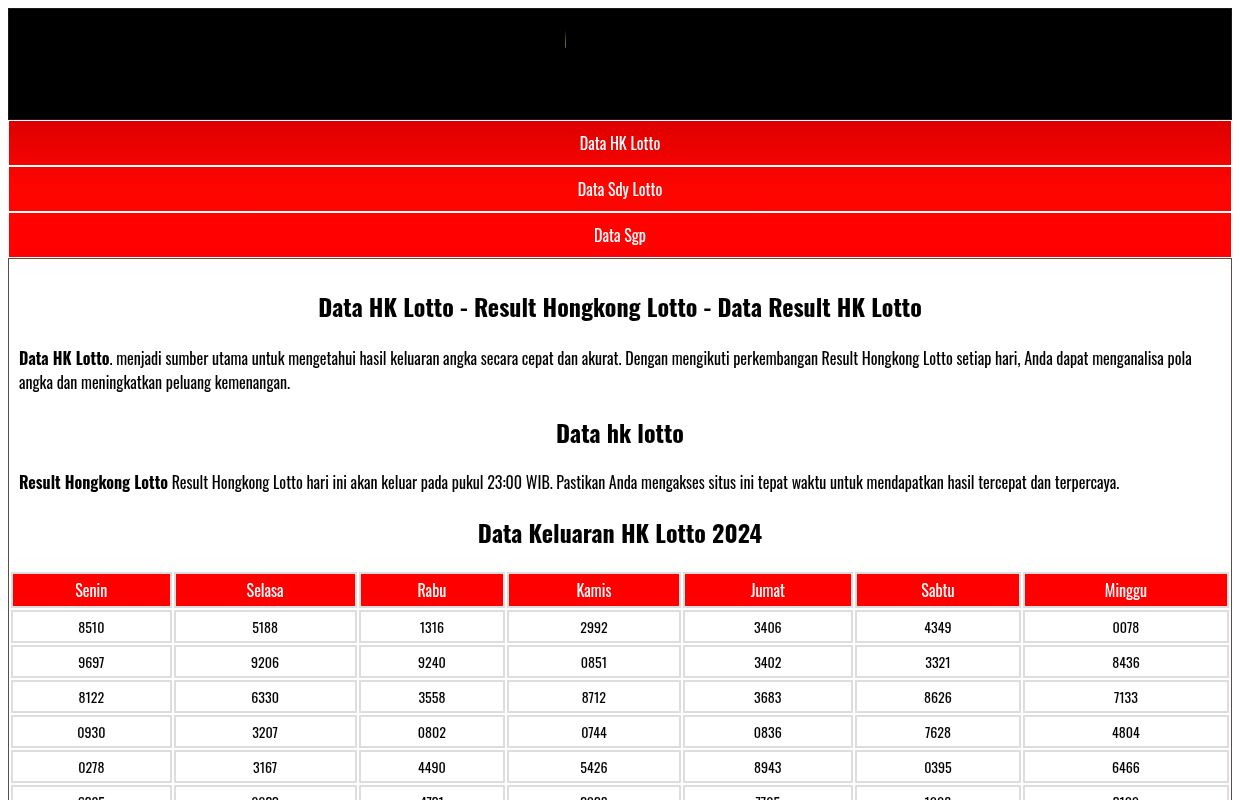 Data HK Lotto - Result Hongkong Lotto - Data Result HK Lotto