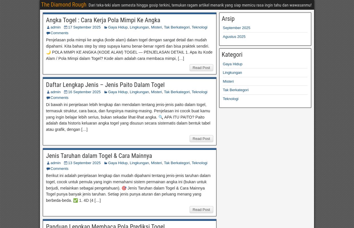 The Diamond Rough – Dari teka-teki alam semesta hingga gosip terkini, temukan ragam artikel menarik yang siap memicu rasa ingin tahu dan wawasanmu!