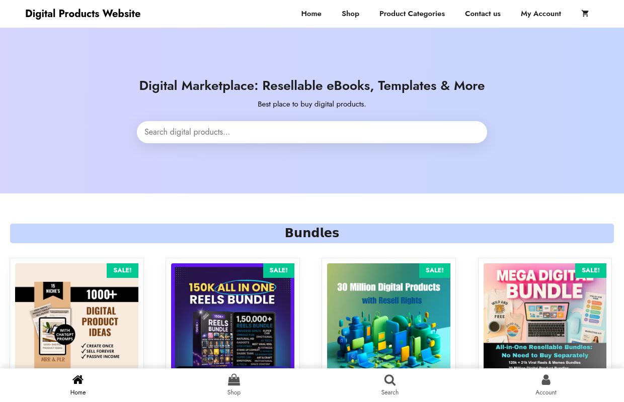 Digital Products Website
