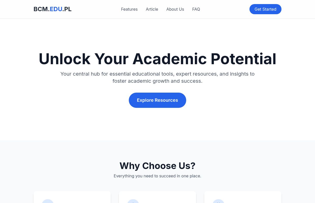 BCM.EDU.PL | Your Gateway to Academic Excellence