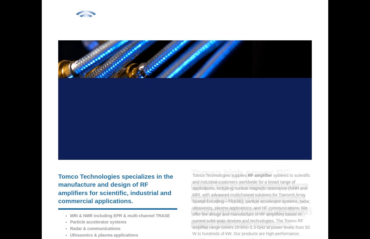 Tomco Technologies | RF Amplifiers for MRI, NMR & Particle Accelerators | Tomco Technologies