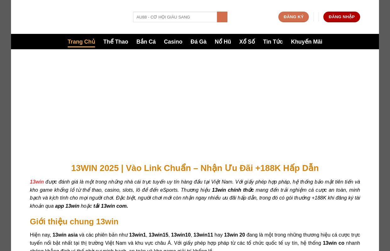 13WIN 2025 | Vào Link Chuẩn – Nhận Ưu Đãi +188K Hấp Dẫn