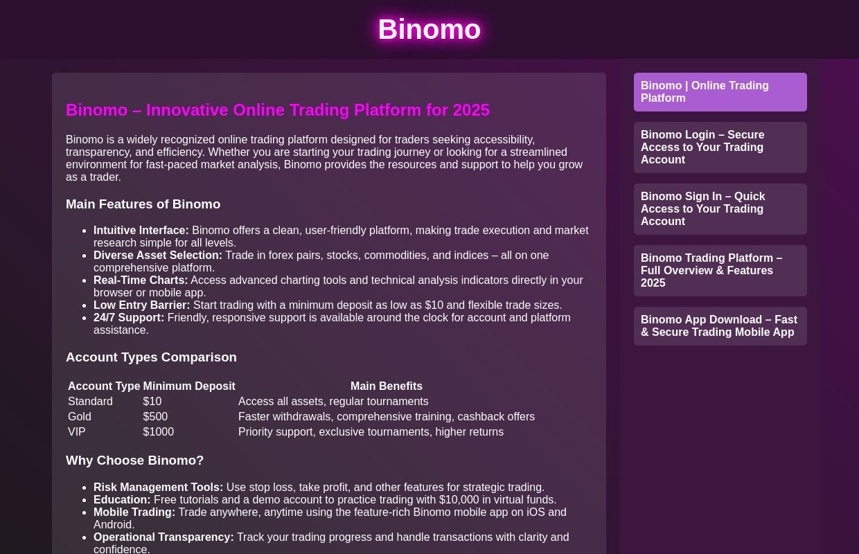 Binomo | Online Trading Platform