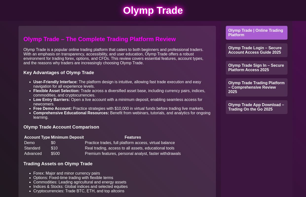 Olymp Trade | Online Trading Platform