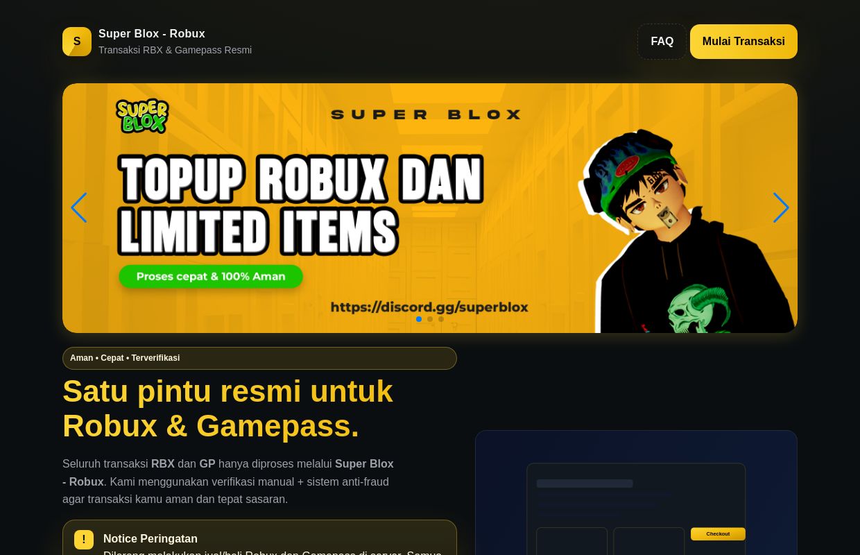 Super Blox - Robux — Transaksi Robux & Gamepass Resmi