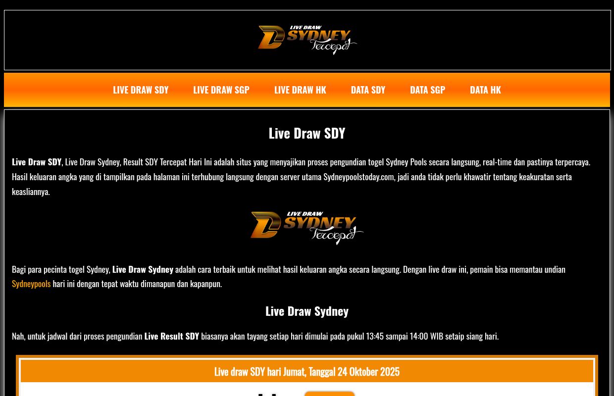 Live Draw SDY: Live SDY Hari Ini - Live Draw Sydney - Result SDY Tercepat
