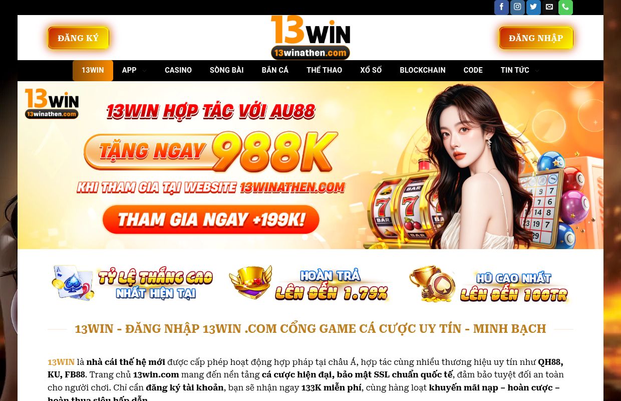 13WIN - Trang Chủ Chính Thức 13win com | Đăng Ký Nhận 133K + Quà VIP Mỗi Ngày