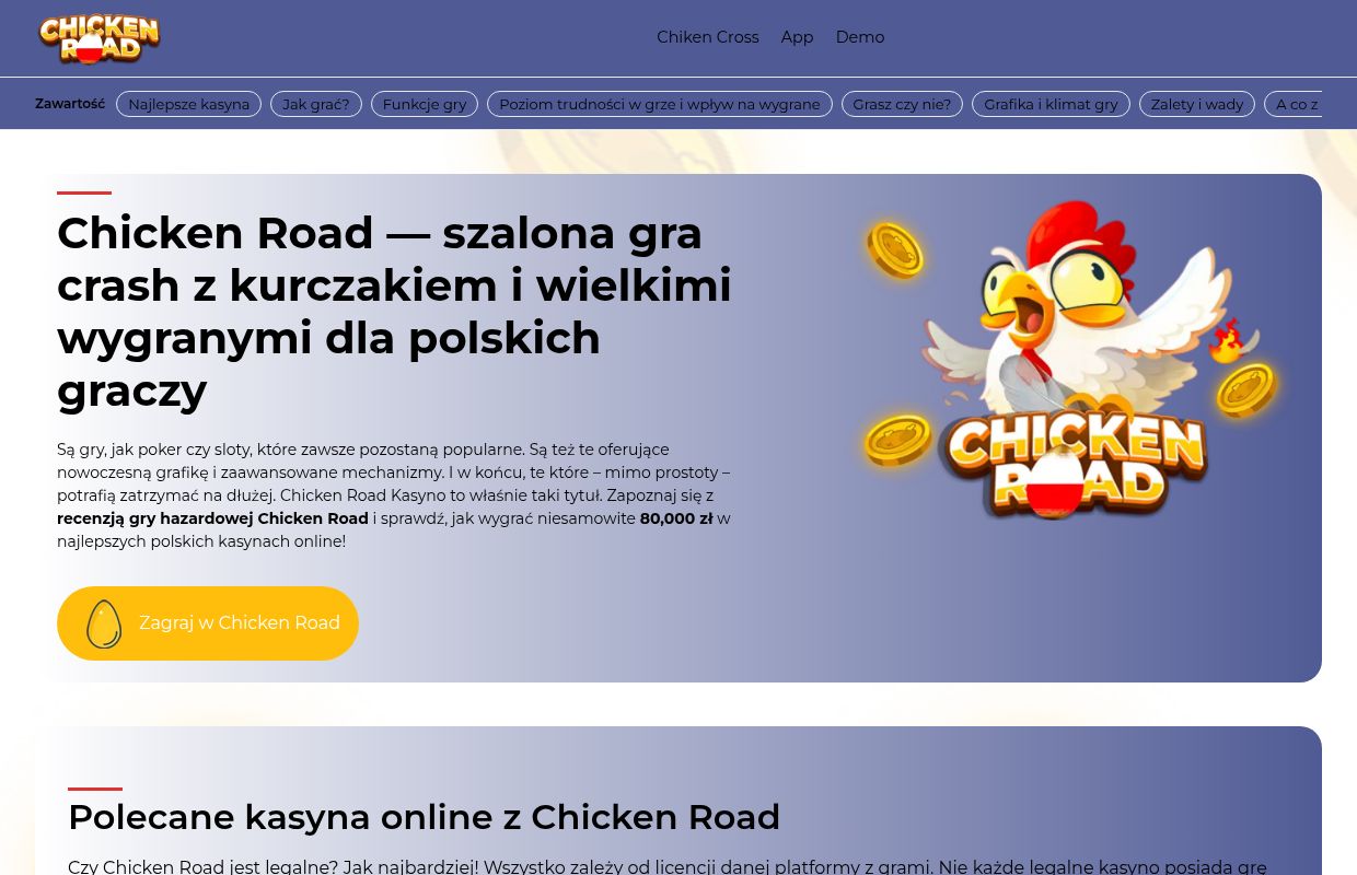Chicken Road 🐔: Wygraj z RTP 98% w najlepszych polskich kasynach🚧