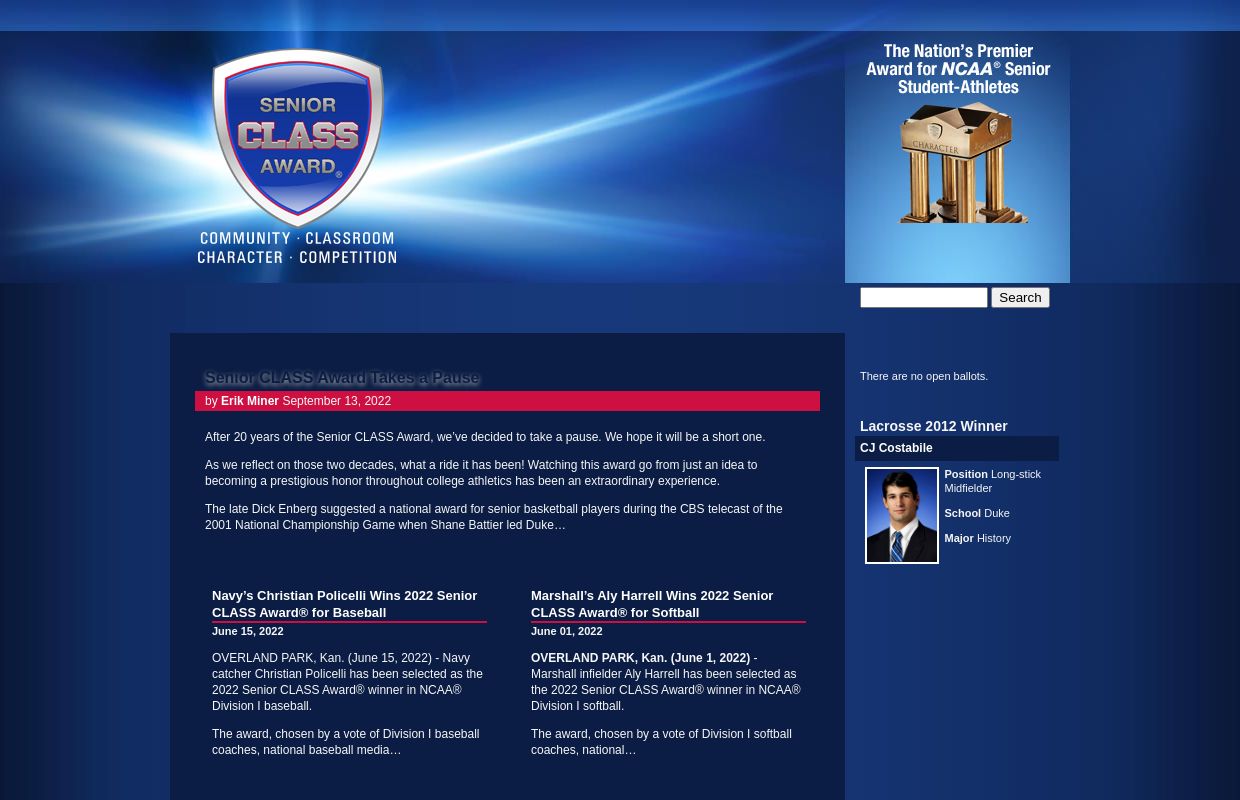 Senior CLASS Award | The Nation's Premier Award for NCAA® Senior Student Athletes