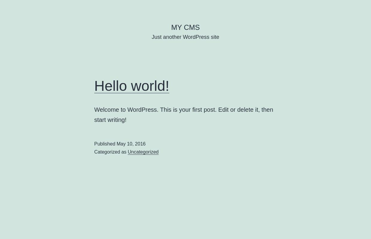 My CMS – Just another WordPress site