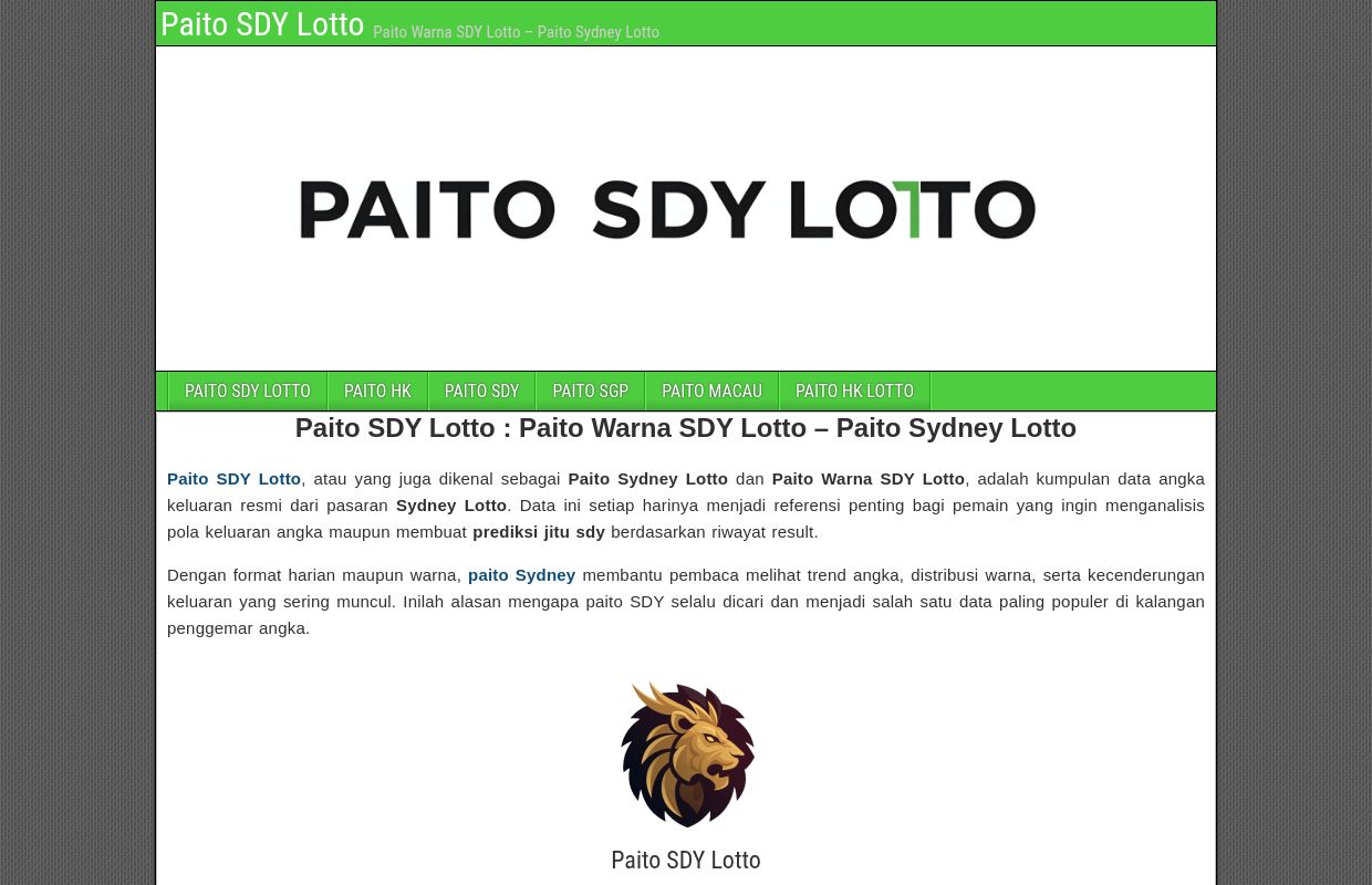 Paito SDY Lotto : Paito Warna SDY Lotto – Paito Sydney Lotto