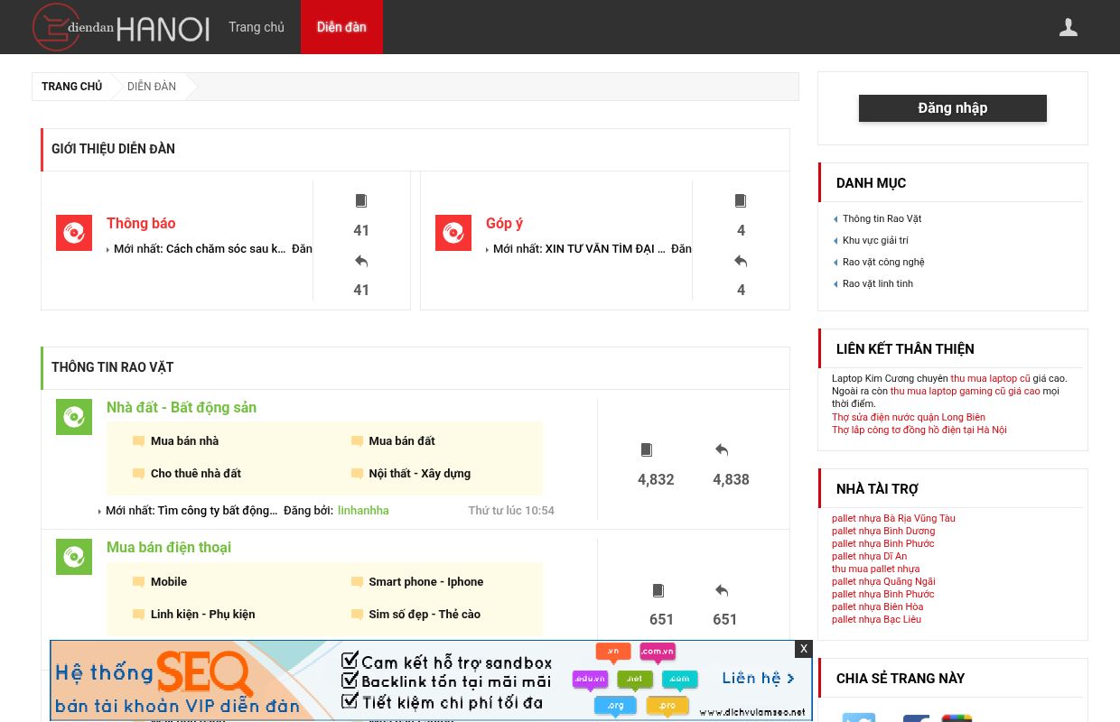  Diễn Đàn Hà Nội - Trang Mua Bán Rao Vặt Hiệu Quả Nhanh Chóng