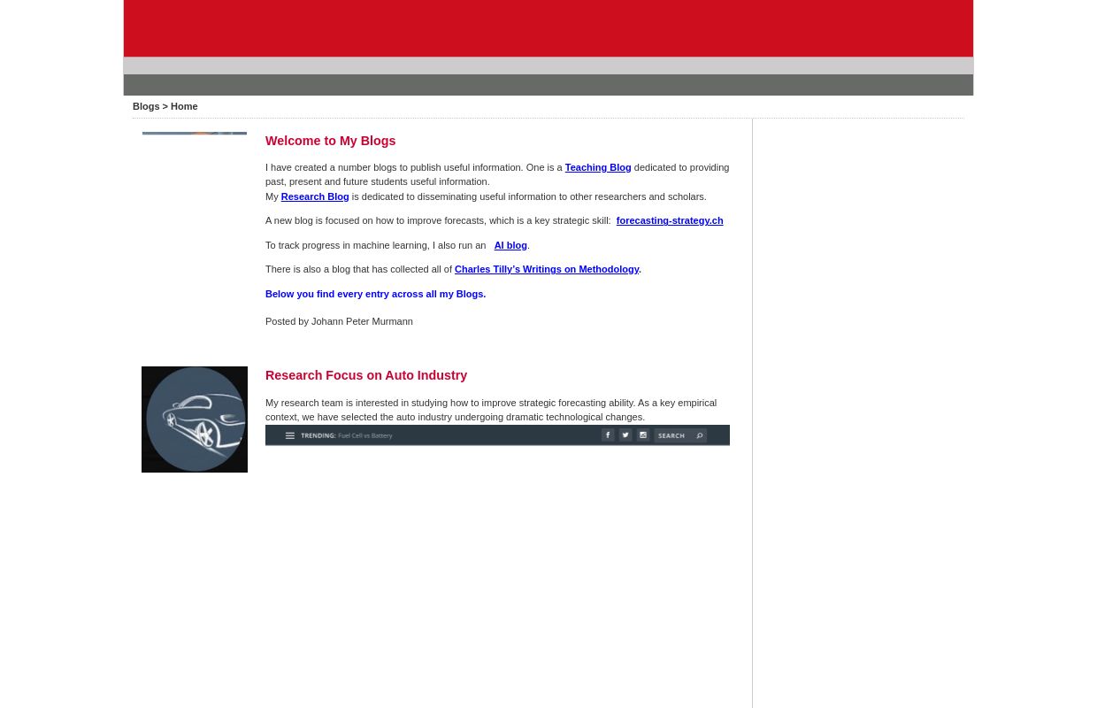 Professor Johann Peter Murmann's Blogs