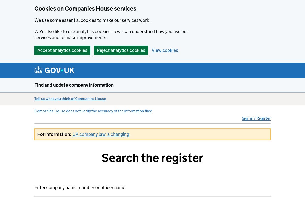 Find and update company information - GOV.UK