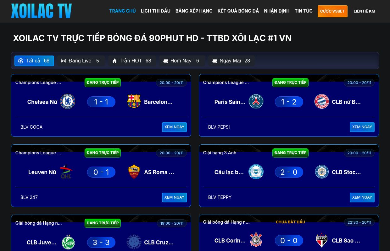 Xoilac TV Trực Tiếp Bóng Đá 90phut HD - TTBD Xôi Lạc #1 VN