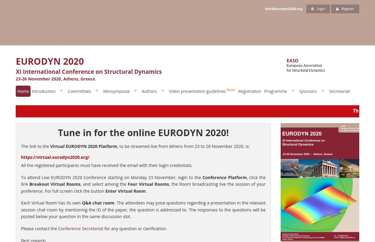 EURODYN 2020 / XI International Conference on Structural Dynamics
