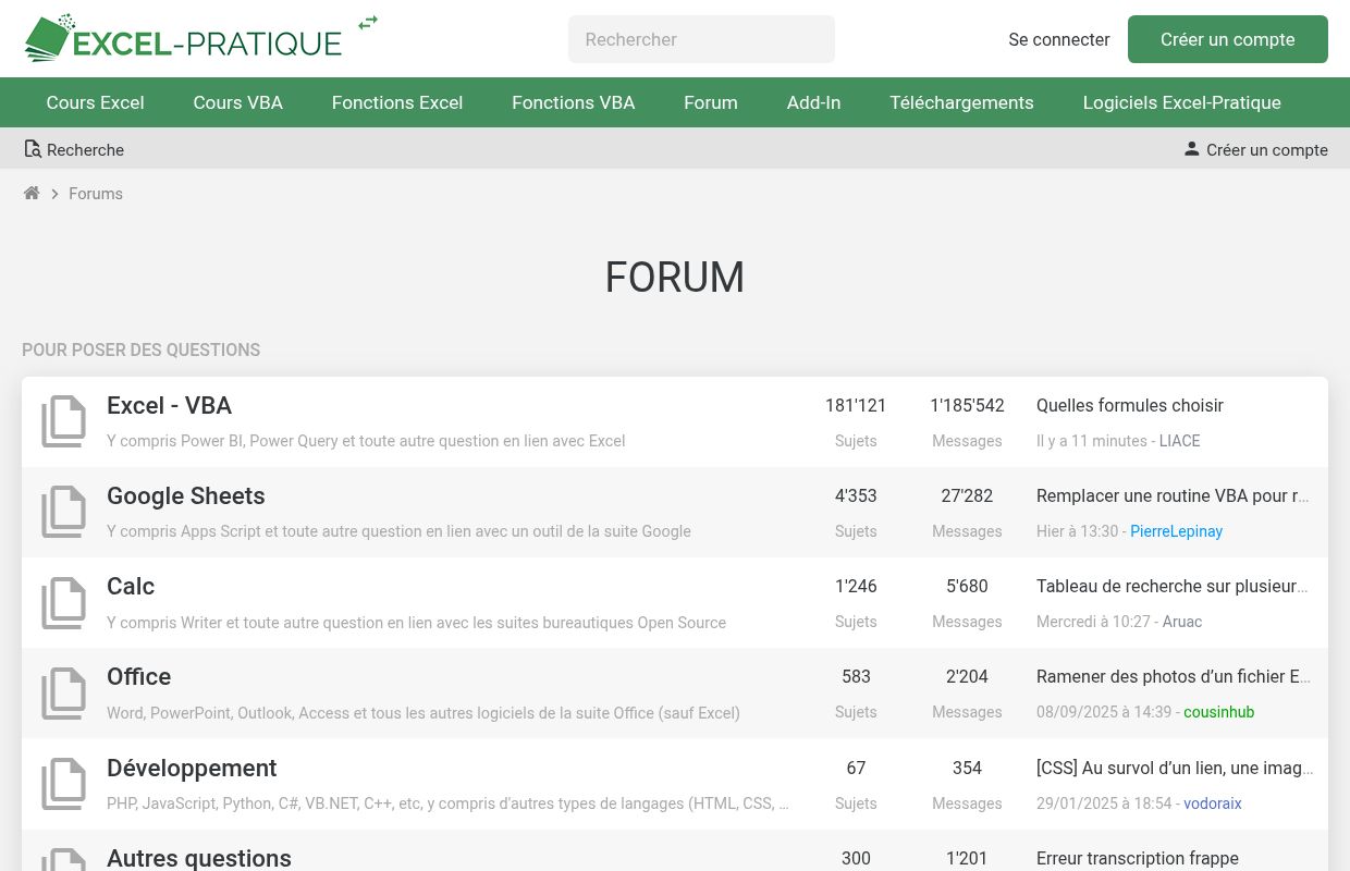 Forum Excel-Pratique