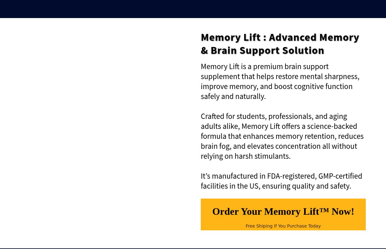 Memory Lift™ | USA Official Website