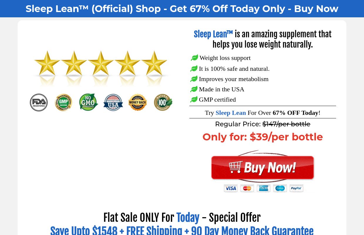 Sleep Lean™ | OFFICIAL SITE - 100% All Natural