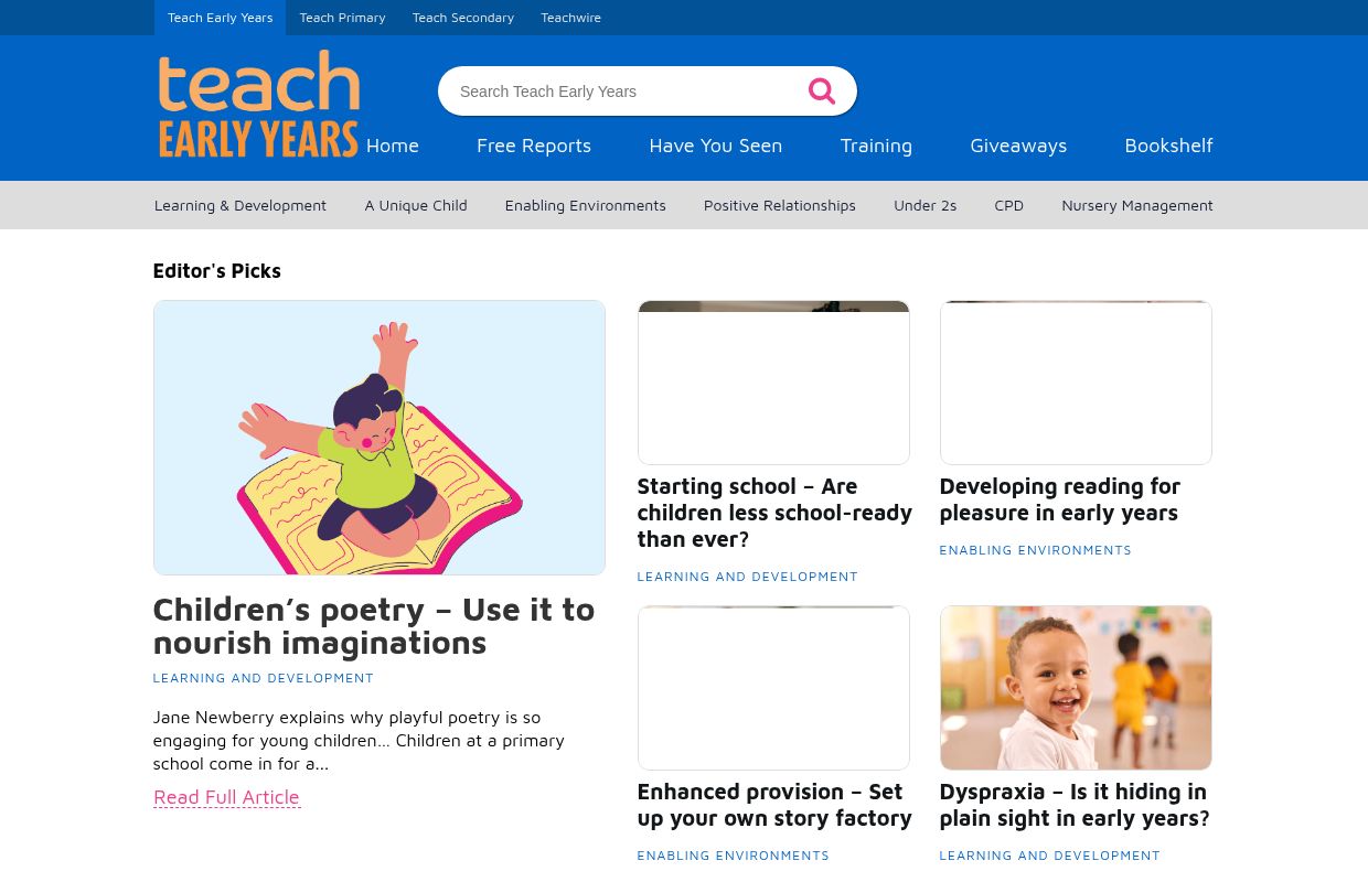 Early Years Teaching Resources | Teachers | School | Free | UK | Teach Early Years Magazine